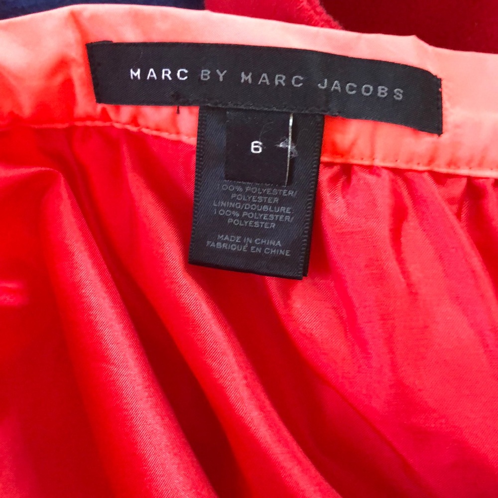 Marc by Marc Jacobs neon coral ruched pencil skirt - Picture 5 of 7